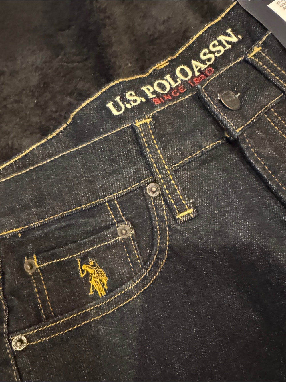 U.S. Polo Assn. Dark Indigo Jeans with Gold Stitching - Picture 4 of 8